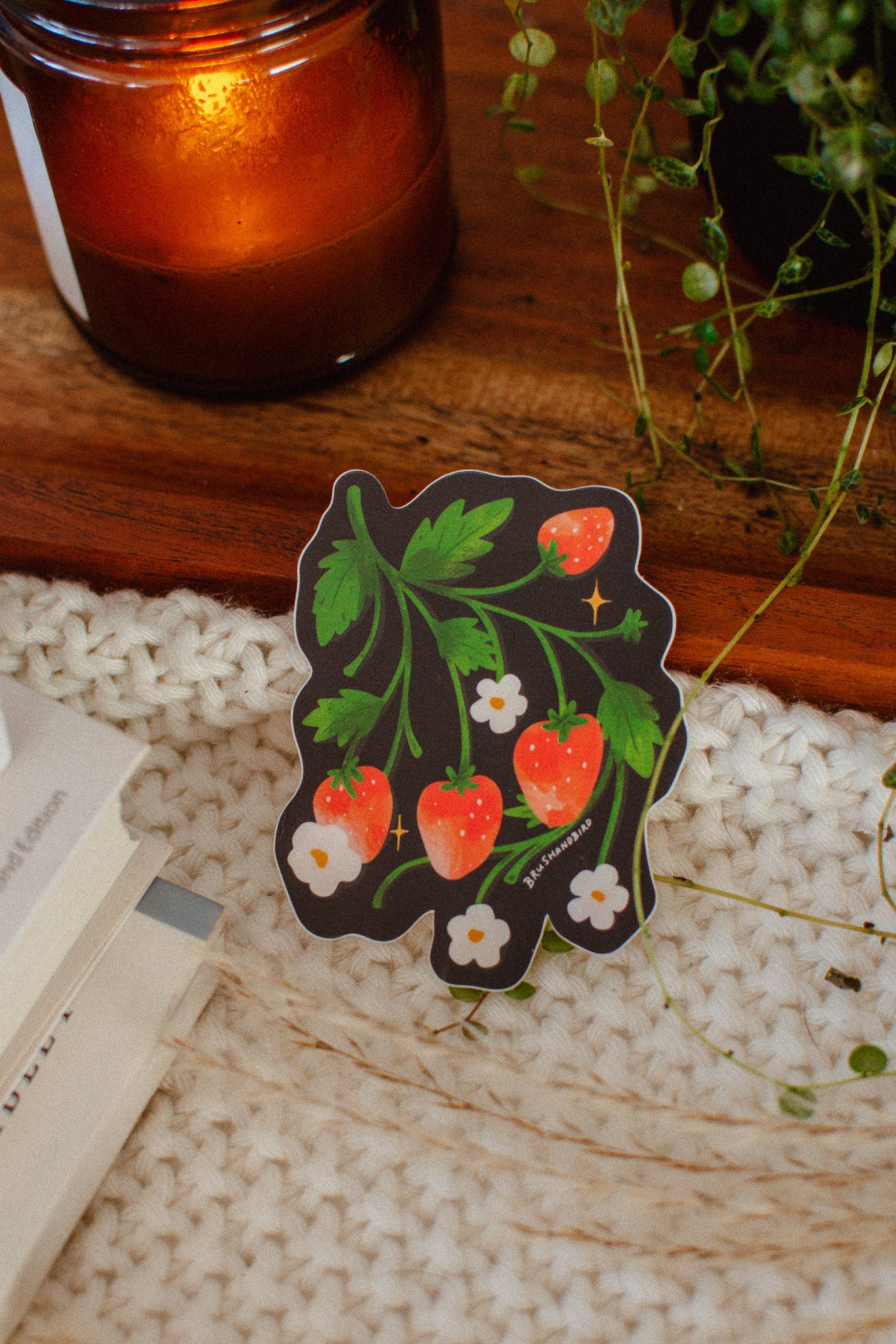 Wild Strawberries Sticker | Waterproof Vinyl Diecut Sticker