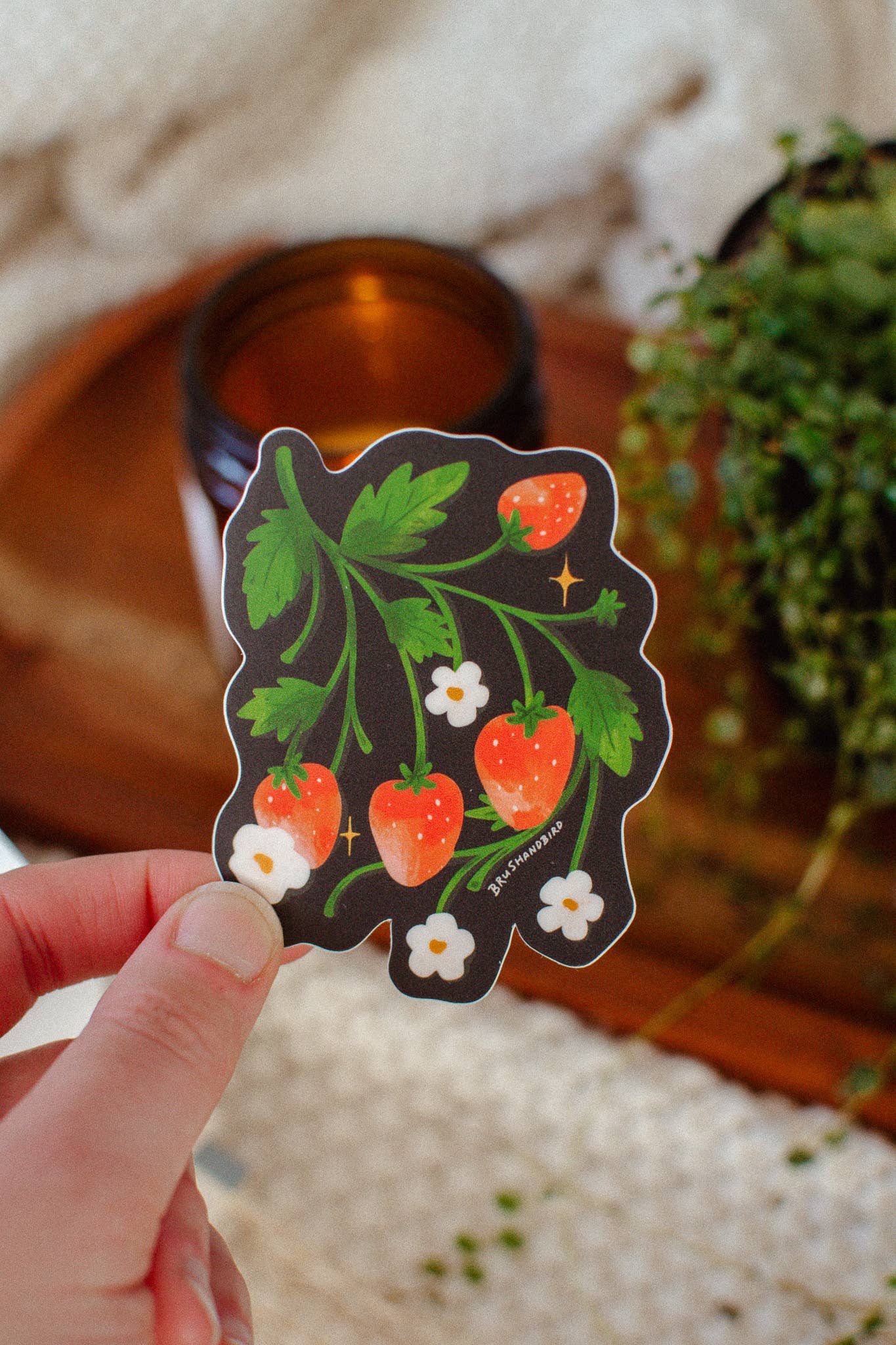 Wild Strawberries Sticker | Waterproof Vinyl Diecut Sticker